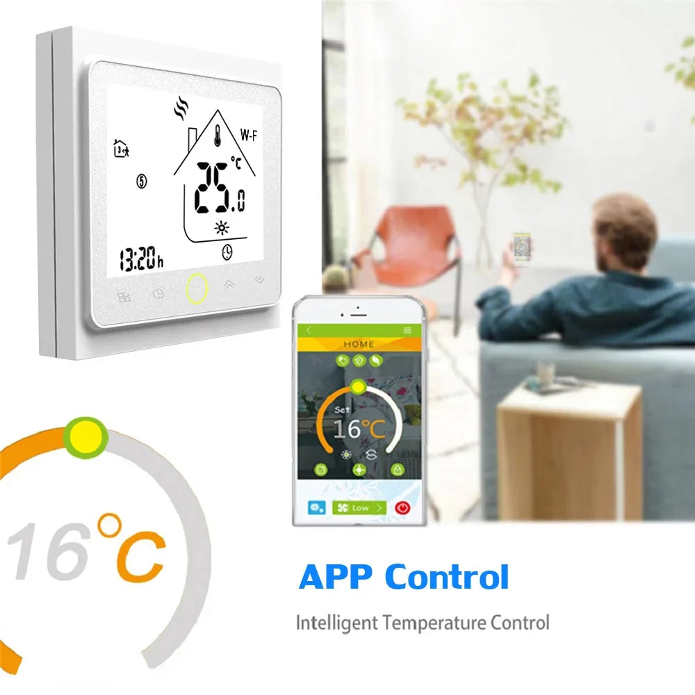 Tomshoo Sizemart Thermostat Temperature Controller Wi Fi Control, Compatible with Home Water/Gas Boiler