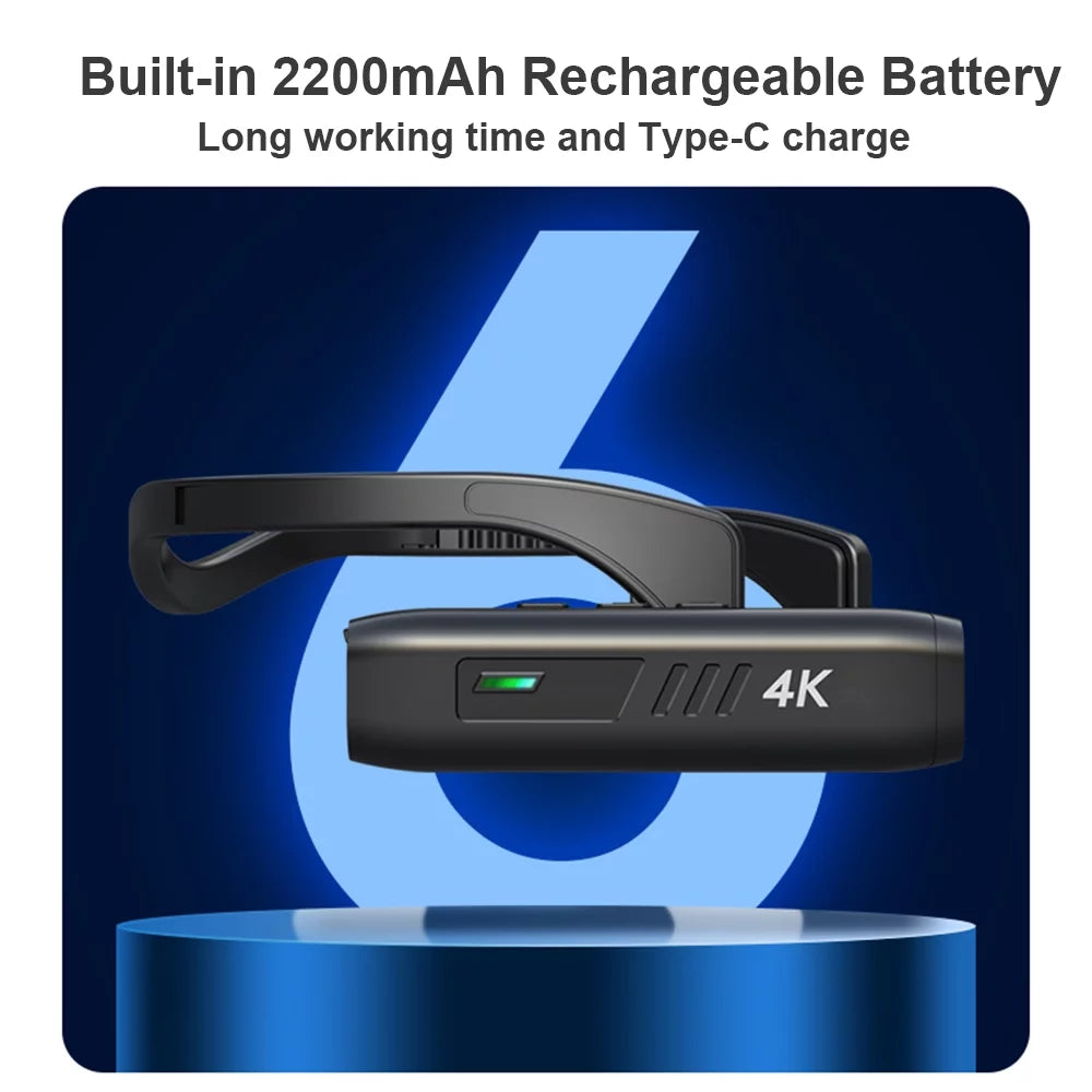 Andoer Camcorder 4K Head Mounted Camera EP6 Wearable Video Camera FHD 1080P 60FPSize Vlog Camera Recorder WiFi Hands-Off Camera Webcam