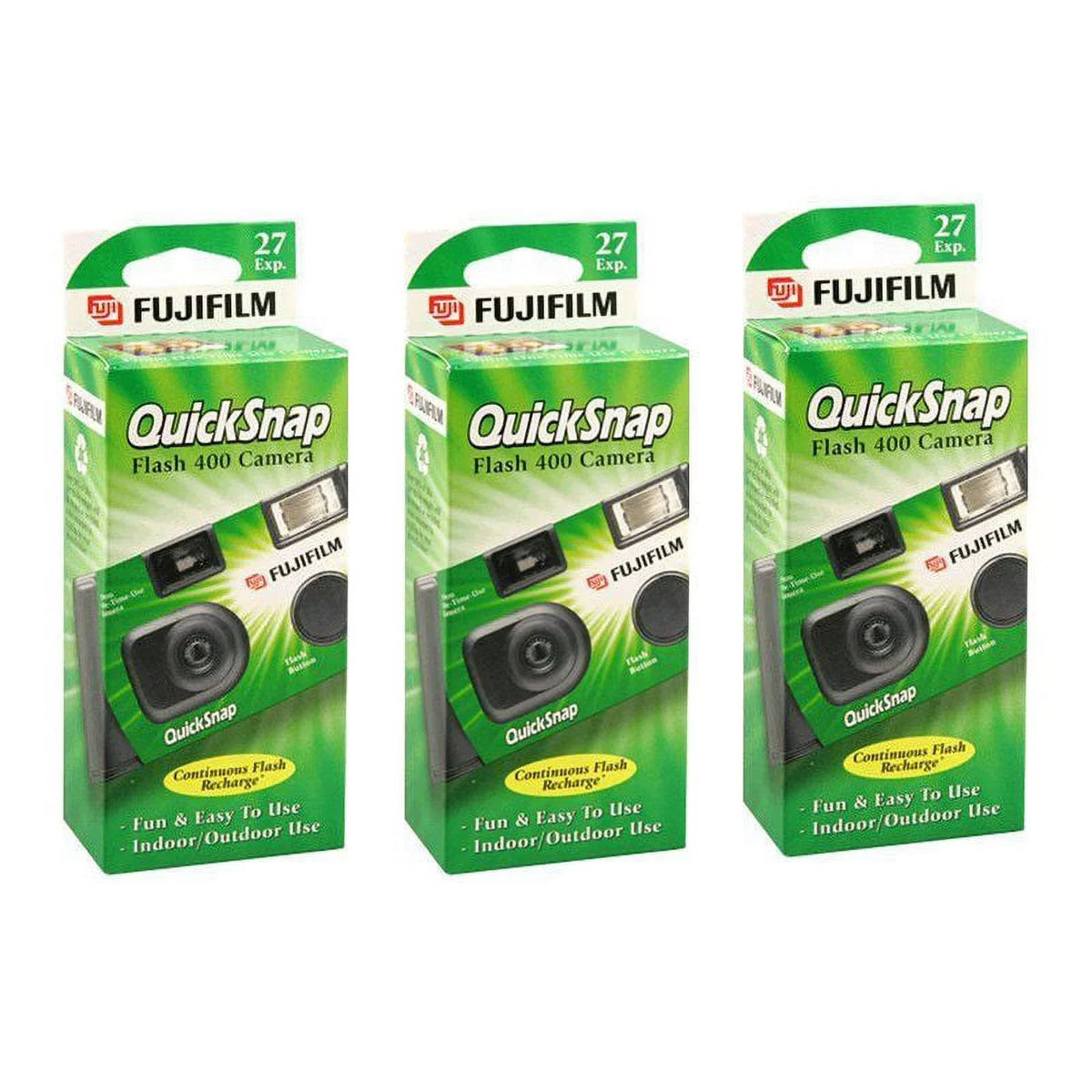 3 Fujifilm Quicksnap Flash 400 ASizeA Disposable Sizeingle Use 35mm Camera