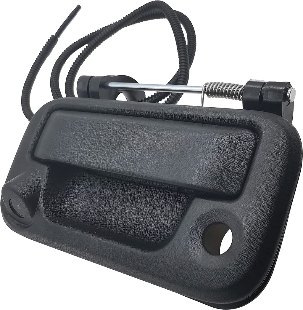 Tailgate Handle with Camera, OE: #8L3Z-9943400-AC, Compatible with Ford F150, F250, F350, F450, F550 (Black)