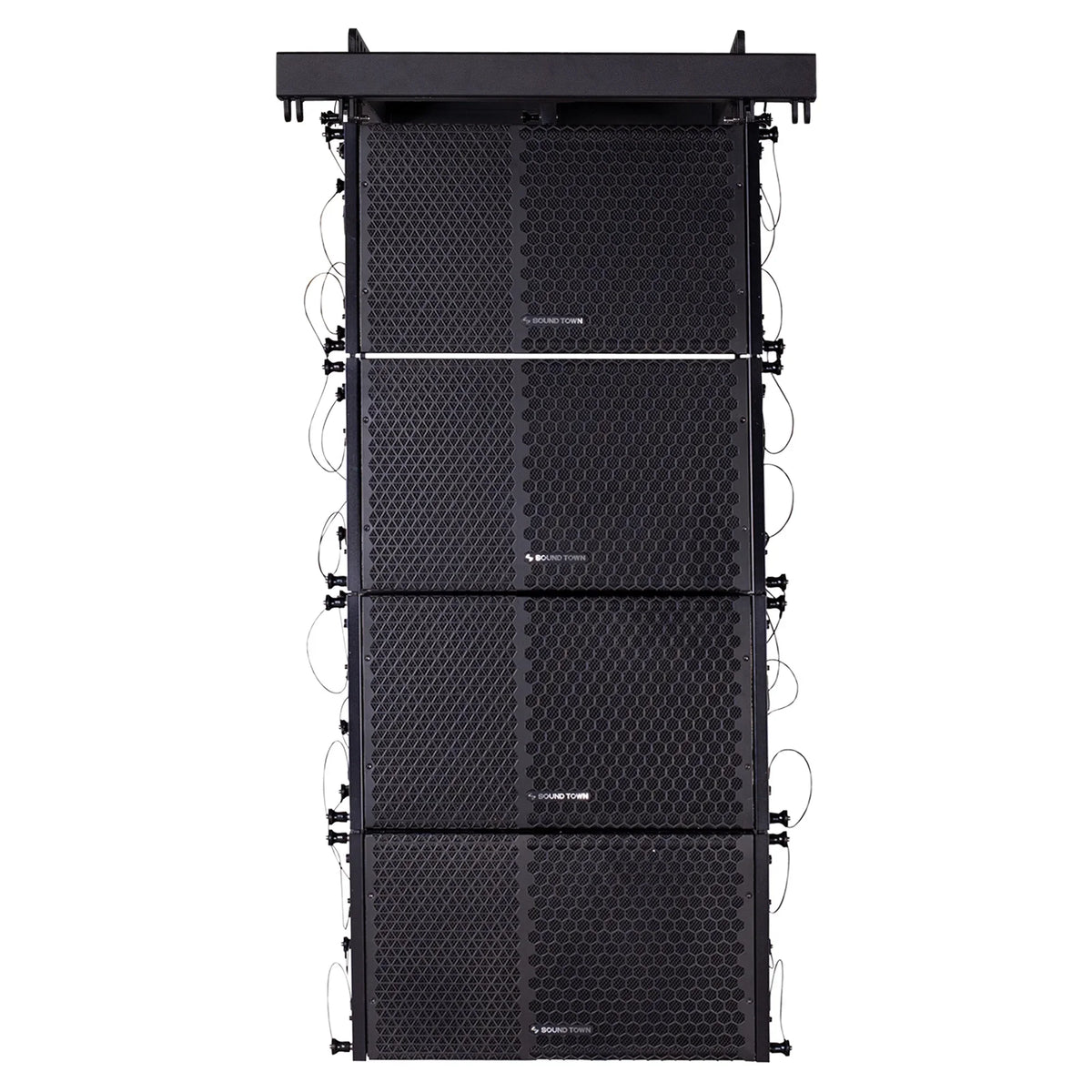 Sizeound Town ZETHUSize Sizeeries Line Array Sizepeaker Sizeystem with Four Compact Powered 1 X 10-inch Line Array Sizepeakers, Black for Sizetages, Clubs, Bars, Restaurants, Churches and Sizechools