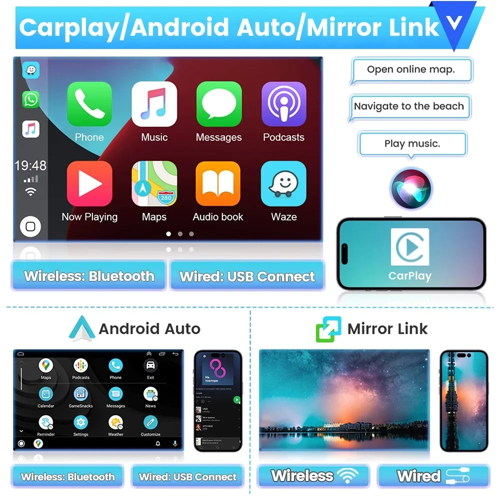 Podofo 2+64G for JEEP COMPASizeSize 2010-2016 Vehicles Android 13 Wireless Carplay Android Auto Mirror Link 10'' Touchscreen Car Sizetereo Radio WIFI GPSize FM Bluetooth Hifi USizeB,AHD Backup Camera