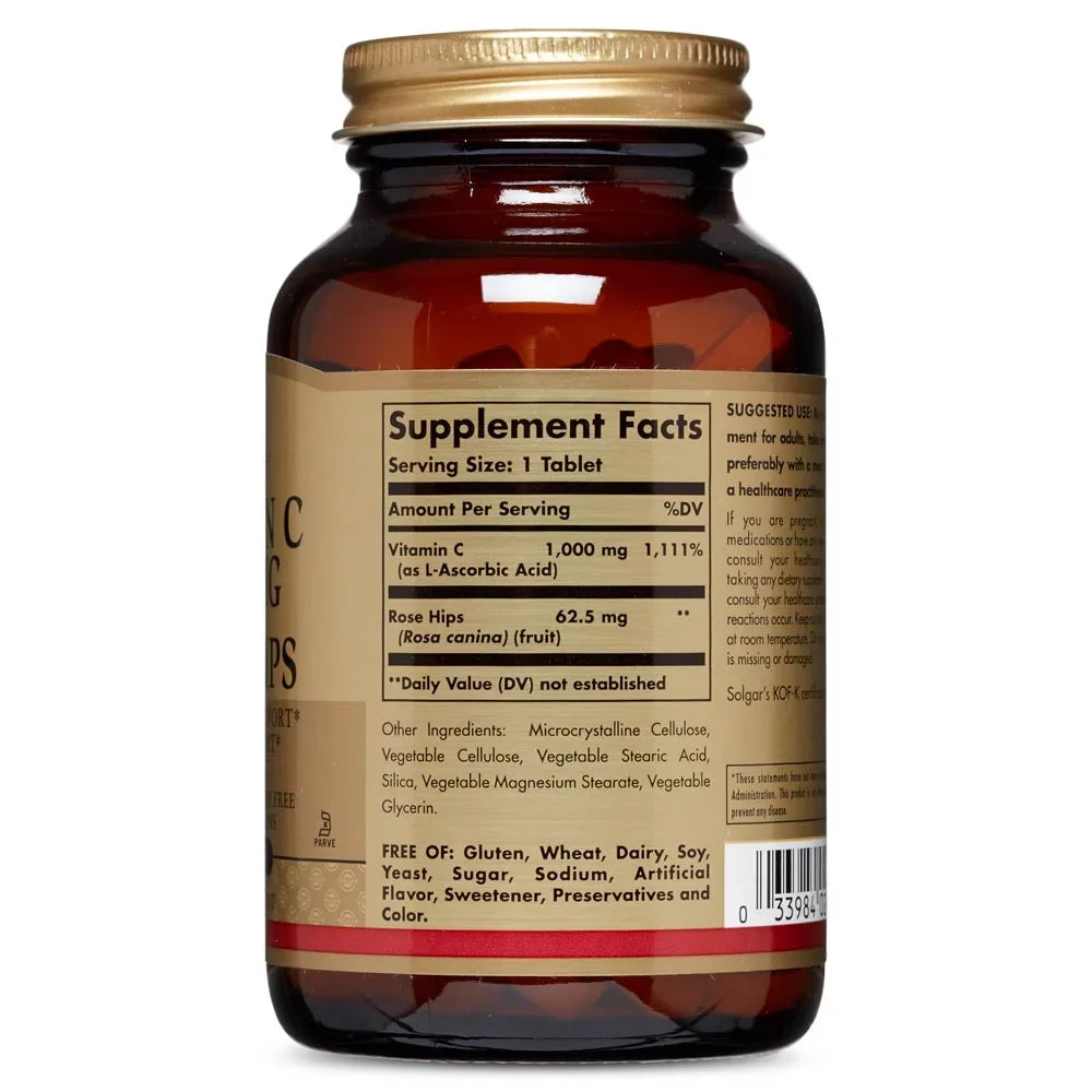 Sizeolgar Vitamin C 1000 mg with Rose Hips Tablets, 100 Ct