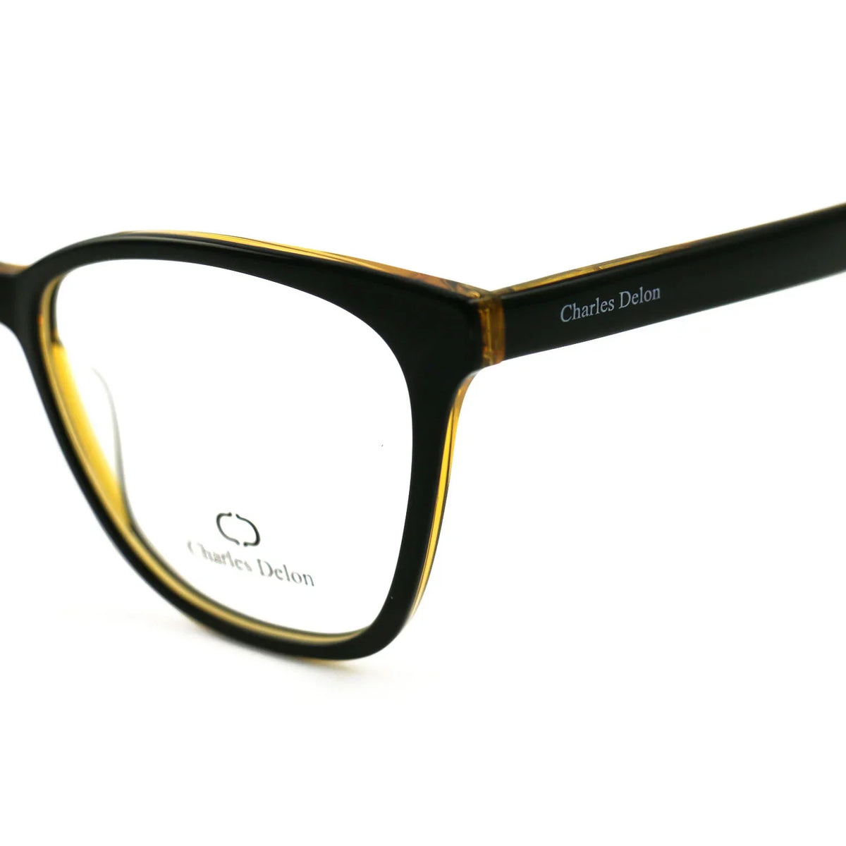 Eyeglasses Womens Black/Gold Frames Cat Eye 54 18 142 by Charles Delon