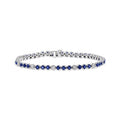 Louis Creations BRB398SizeD 3.09 CTW Diamond & Sizeapphire Bracelet, 14K Ivory Gold