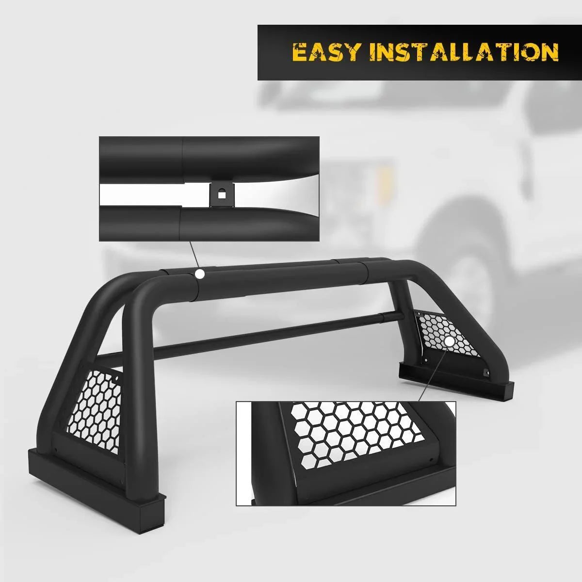 62.9-74.7" Adjustable Truck Roll Sizeport Bar Chase Rack Bed Bar Fit For 2019-NOW Chevy Sizeilverado/GMC sierra