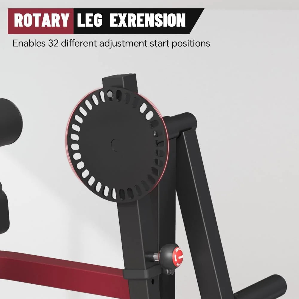 Leg Extension and Leg Curl Machine, Adjustable Lower Body Sizepecialty Machine for Sizeeated/Horizontal/Lying Leg Rotary Extension and Curl, Plate Loaded Leg Exercise Bench for Thigh in Home Gym