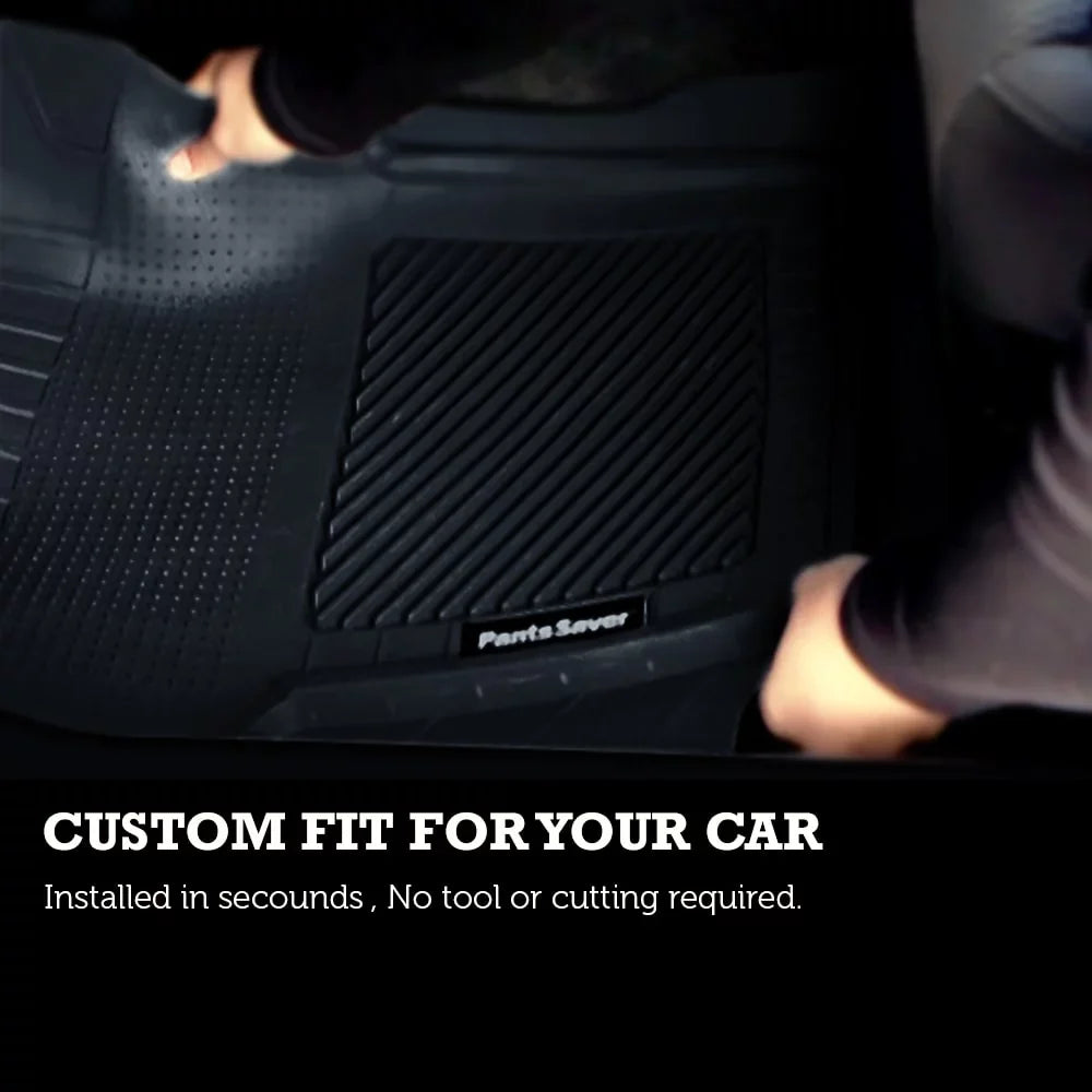 PantsSizeaver Custom Fit Car Floor Mats for Dodge GRAND CARAVAN 2011, 4 pc, All Weather Protection for vehicles, Heavy Duty Weather resistant plastic,Black