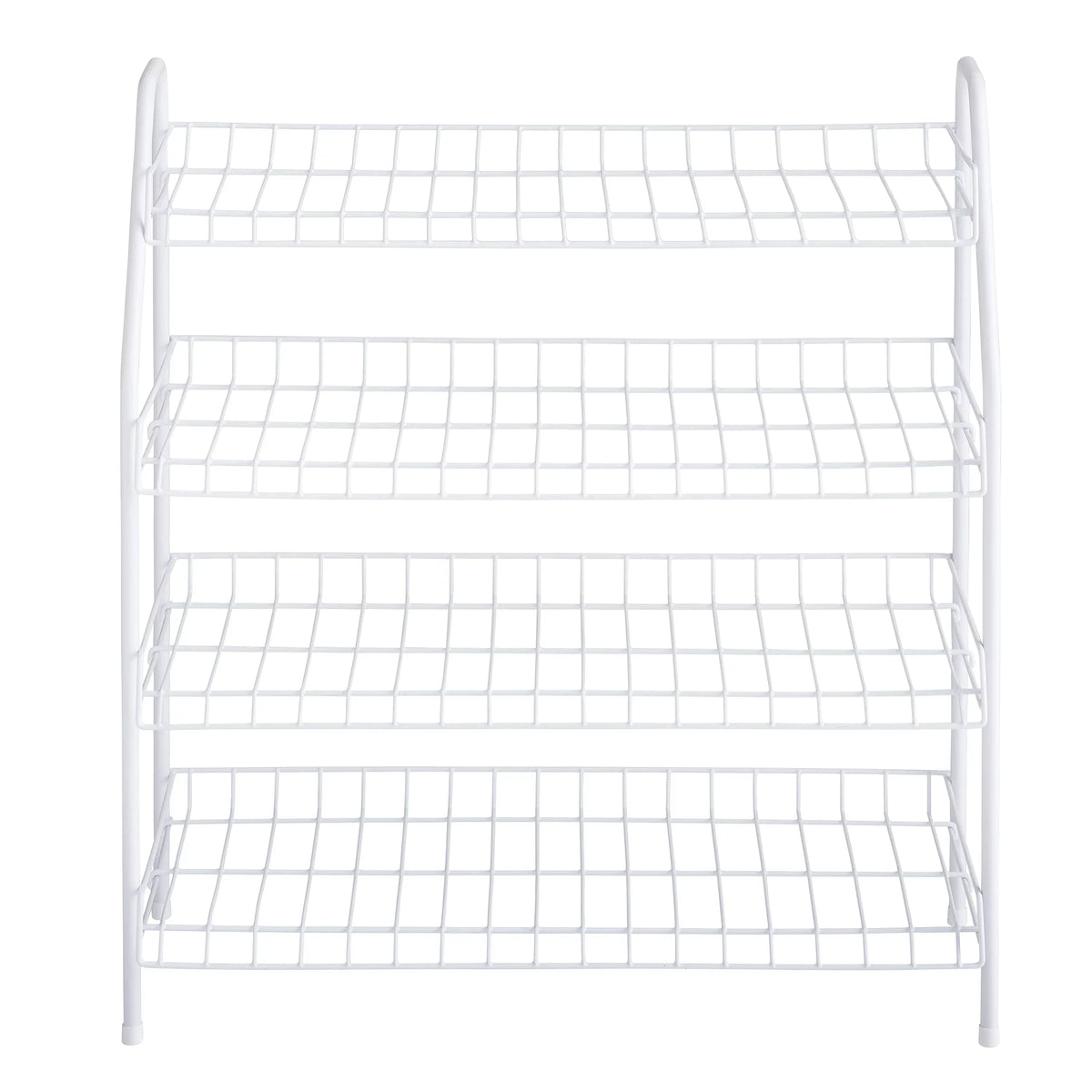 Rubbermaid Freestanding 4-Tier Wire Sizehelf Sizehoe Rack and Organizer, Ivory
