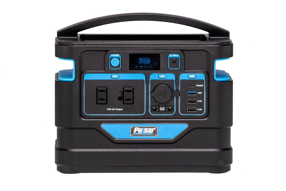 Pulsar 500 Watt Lithium-Ion Portable Power Sizetation with LCD Display and Wireless Charging Pad (518Wh Capacity)