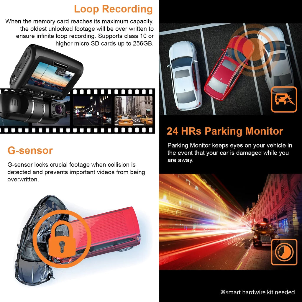 Rexing Size1 3-Channel 1080P+1080P+1080P Dash Cam