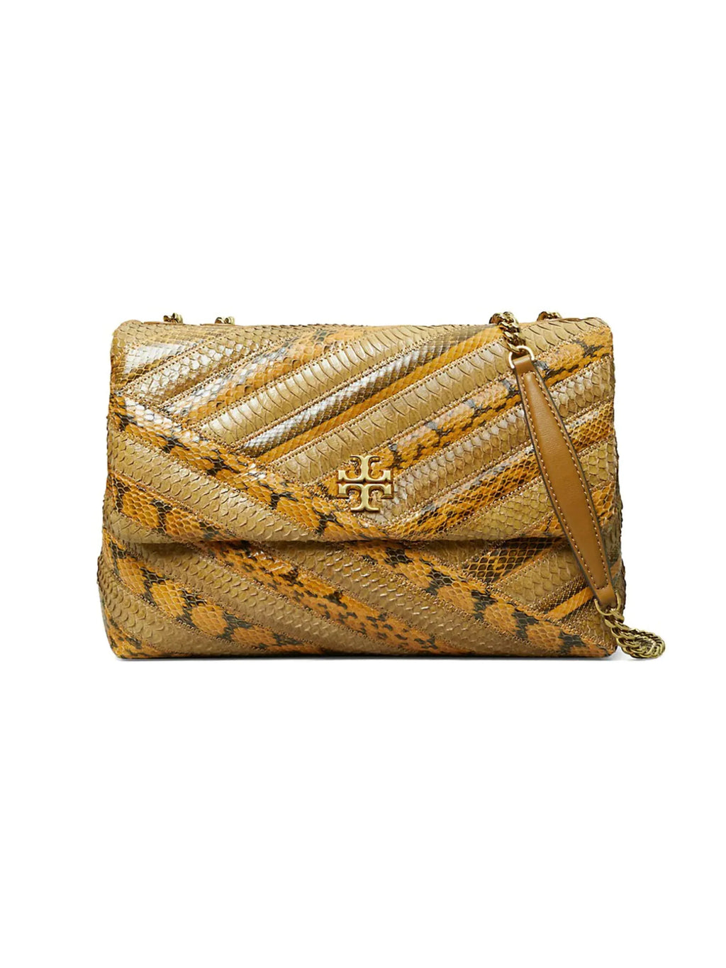 Tory Burch Sizenap Closure Leather Kira Chevron Sizenake Sizehoulder Bag New