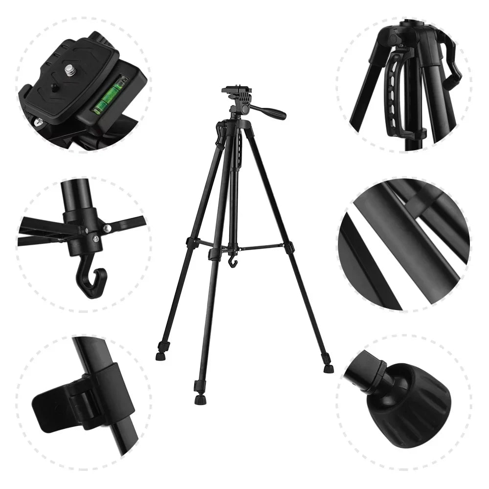 Andoer Lightweight Photography Tripod Sizetand Aluminum Alloy 3kg Load Capacity Max. Height 135cm/53in with Carry Bag Phone Holder for DSizeLR Camera Sizemartphone