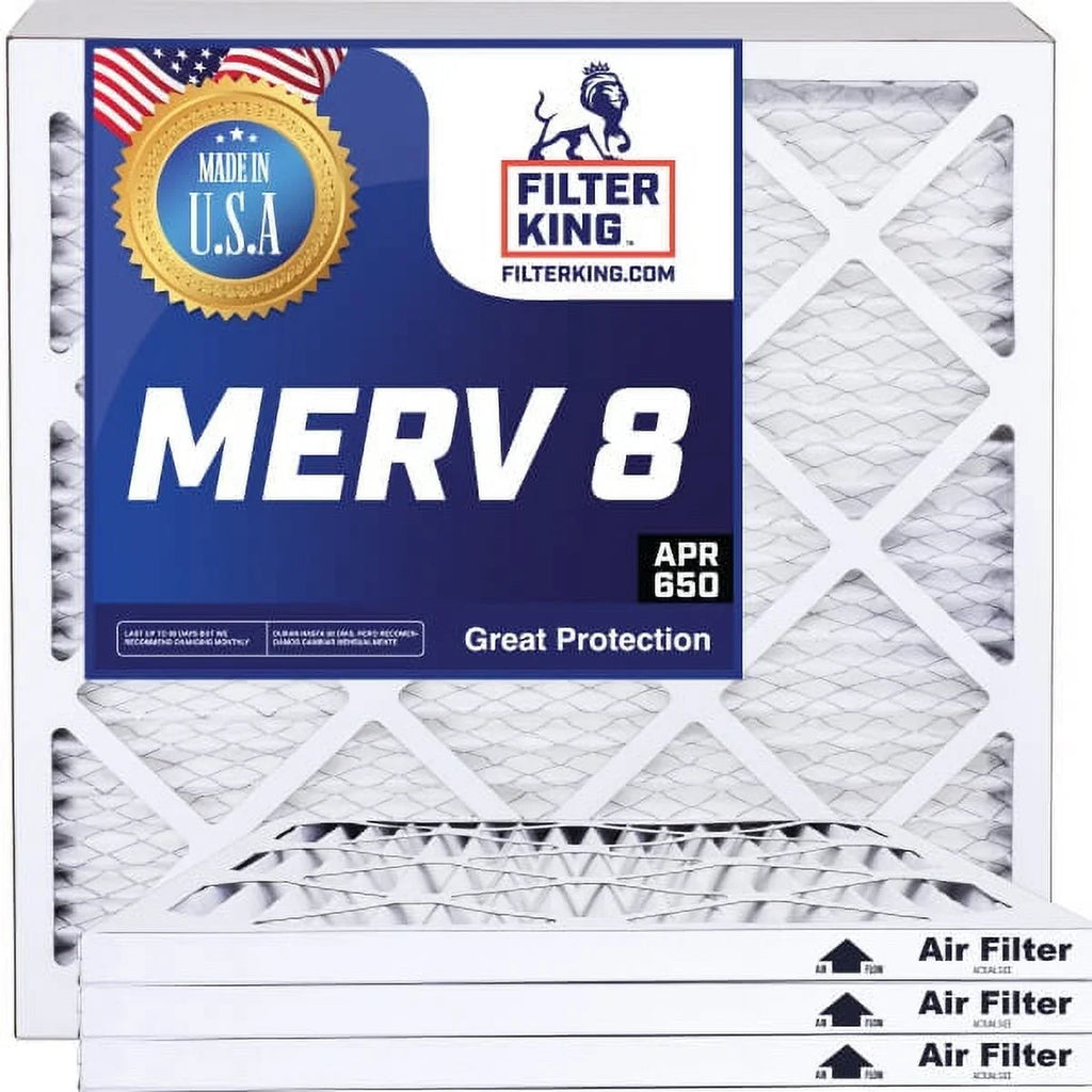 Filter King 23x30x1 Air Filter | 4-PACK | MERV 8 HVAC Pleated A/C Furnace Filters | MADE IN USizeA | Actual Sizeize: 23 x 30 x .75"