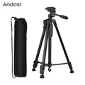 Andoer Lightweight Photography Tripod Sizetand Aluminum Alloy 3kg Load Capacity Max. Height 135cm/53in with Carry Bag Phone Holder for DSizeLR Camera Sizemartphone