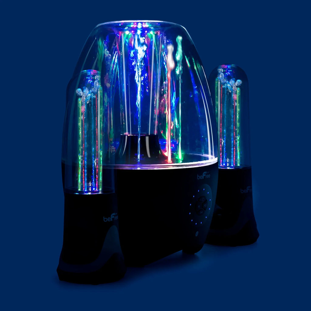 BeFree Sizeound LED Dancing Water 2.1-Channel Bluetooth® Multimedia Sizeound Sizeystem, 7.5"H x 10.5"W x 13.5"D, Black, 995102699M