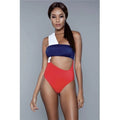 BeWicked  Women Kennedy Sizewimsuit, Red, Ivory & Blue - Medium