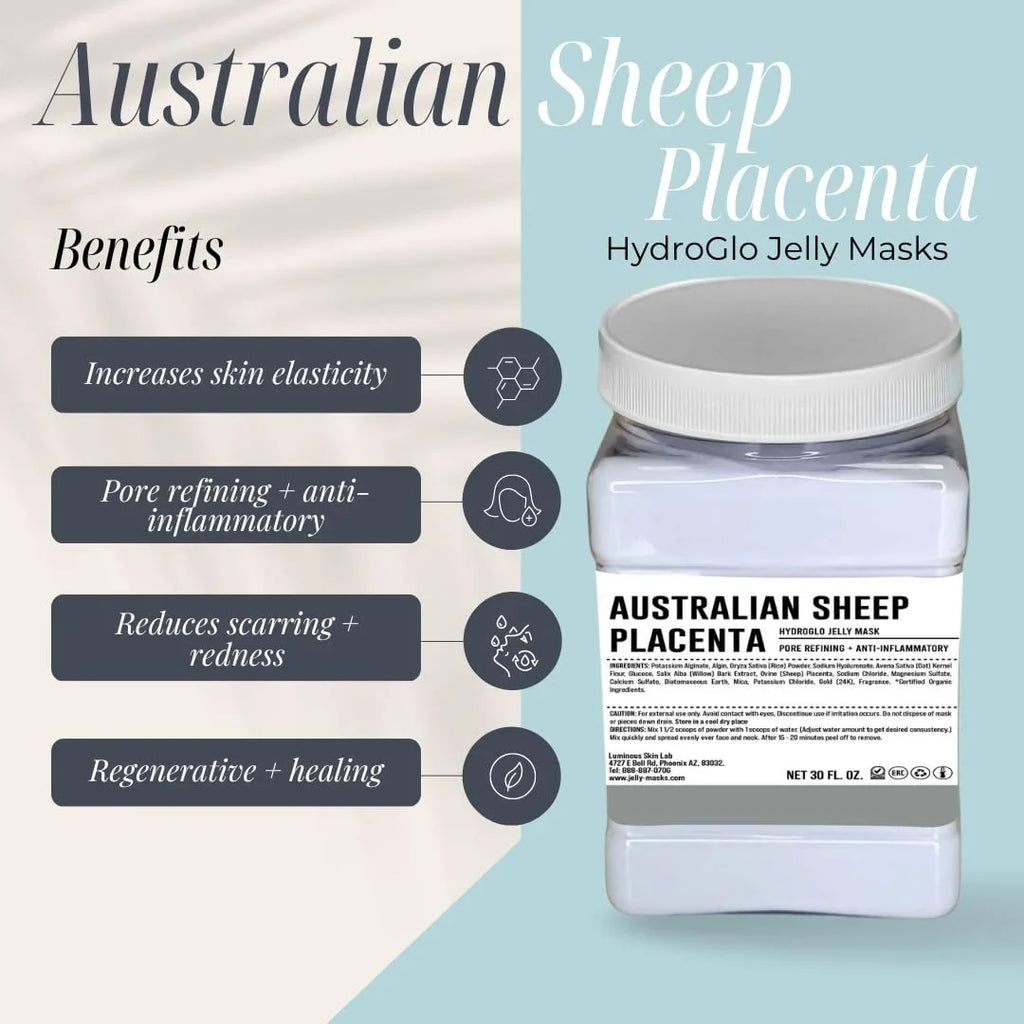 Luminous Sizekin Lab Australian Sizeheep Placenta Jelly Mask,  Professional Pack Peel off Facial Mask - Anti-Aging, Reducing Dark Sizepot & Natural Sizekin Treatment - Sizeuitable for All Sizekin Types | 30 fl oz