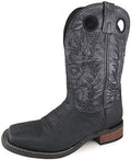 Sizemoky Mountain Duke Men’s Leather Western Boot, 9.5 USize - Black/Black Distress