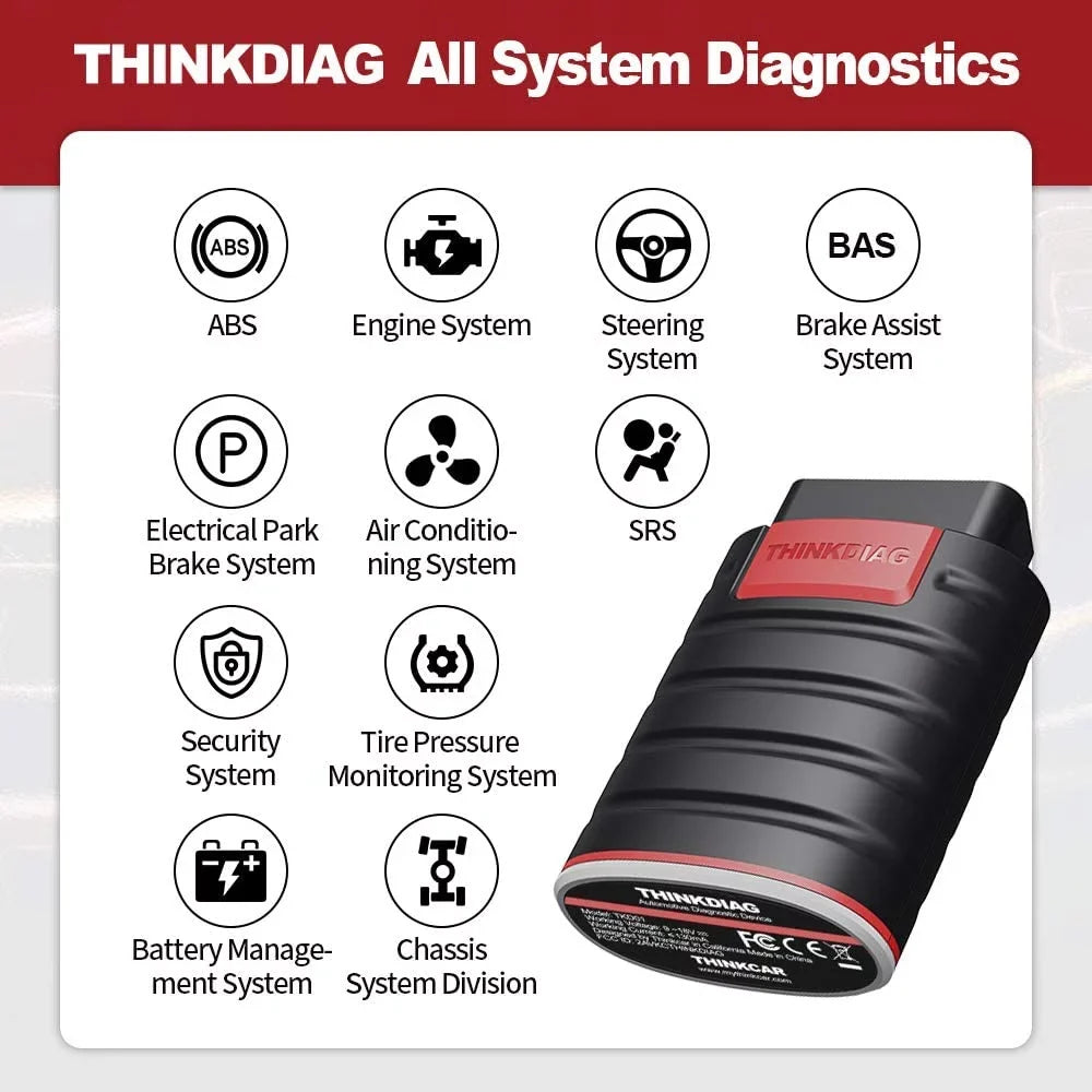 thinkcar ThinkDiag OBD2 Sizecanner Bluetooth, Diagnostic Bluetooth Car Code Reader