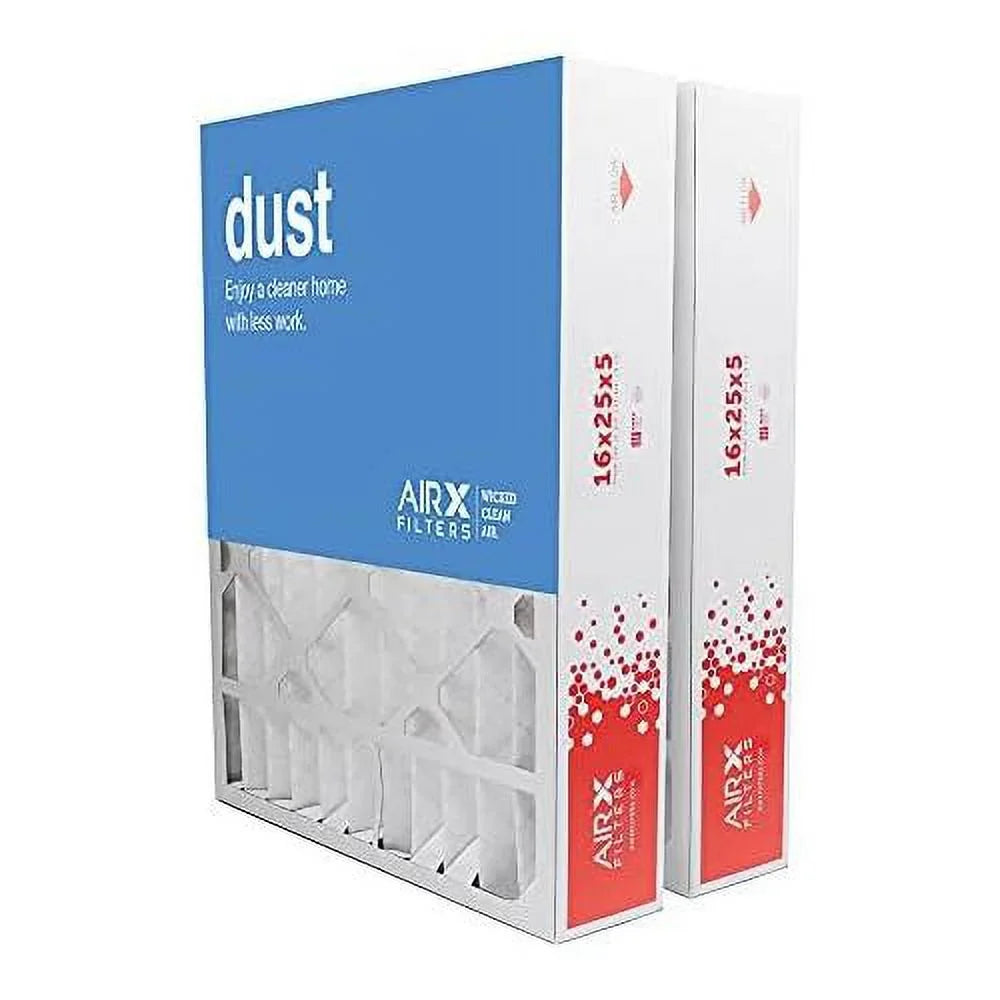 16X25x5 MERV 8 HV Furne Air Filter Replement For FC100A1029 CF200A1008 CF200D1625, Dust 2-Pk, Made In The