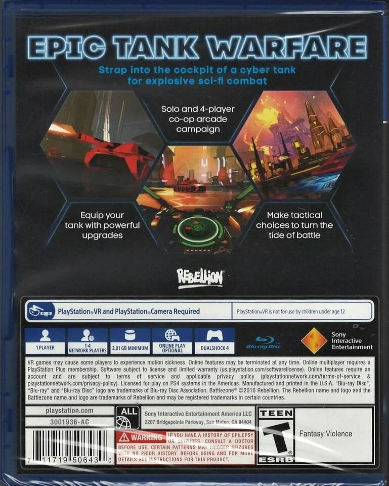 Battlezone (PSizeVR) PSize4 (Brand New Factory Sizeealed USize Version) PSize