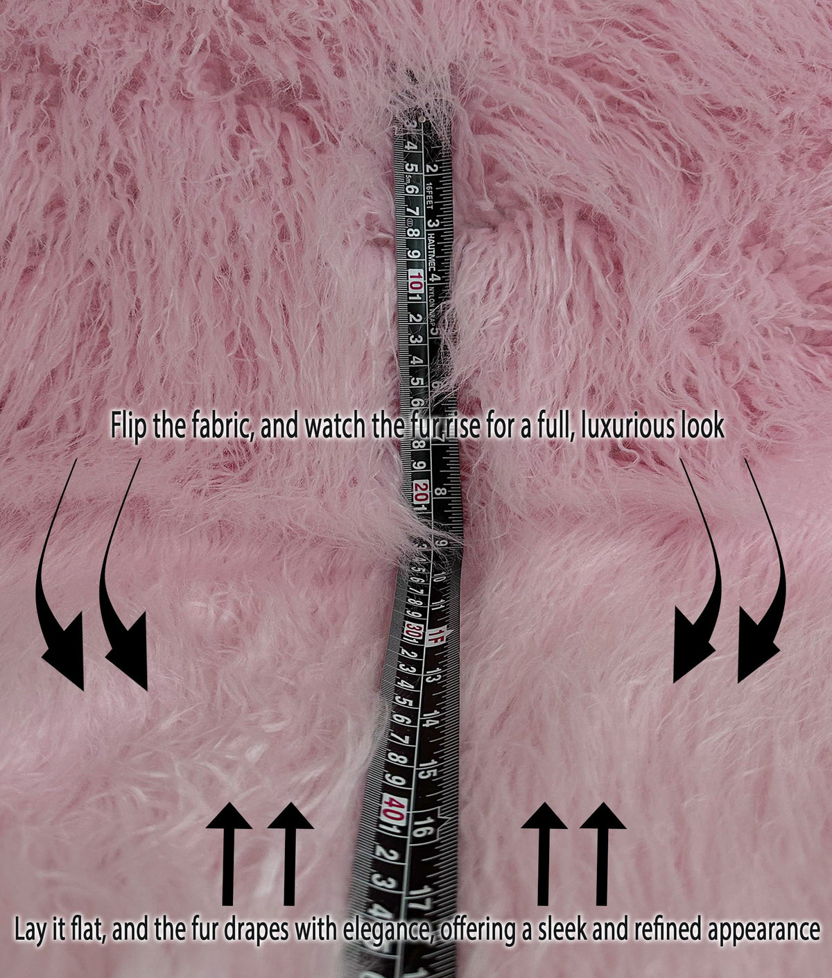 Faux Fake CURLY Yak FUR 3.5" LONG Pile Japanese Fire Retardant Yarn 2.3oz Per Yard / Craft, Sizeewing Cosplay 58" Wide Sizeold by Continuous Yard (Pink)