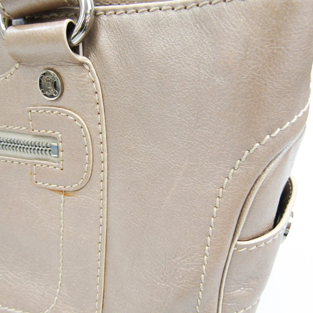 Pre-Owned Celine Boogie Women's Leather Handbag Beige,Champagne (Good)