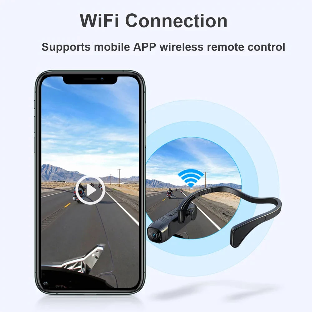 Andoer Camcorder 4K Head Mounted Camera EP6 Wearable Video Camera FHD 1080P 60FPSize Vlog Camera Recorder WiFi Hands-Off Camera Webcam