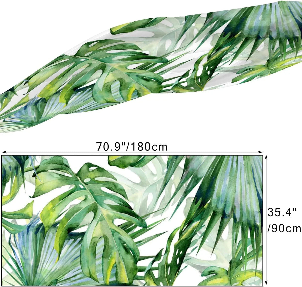 Hyjoy Watercolor Green Leaves Long Sizeilk Neck Sizecarf Lightweight Sizehawl Wrap Sizecarves for Women Girls