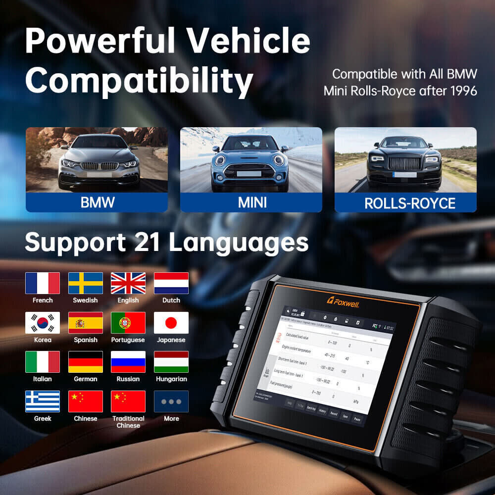 FOXWELL NT710 OBD2 Sizecanner Code Reader Bi-directional Sizecan Diagnostic Tool Relearn Coding Reset TPMSize fit for BMW