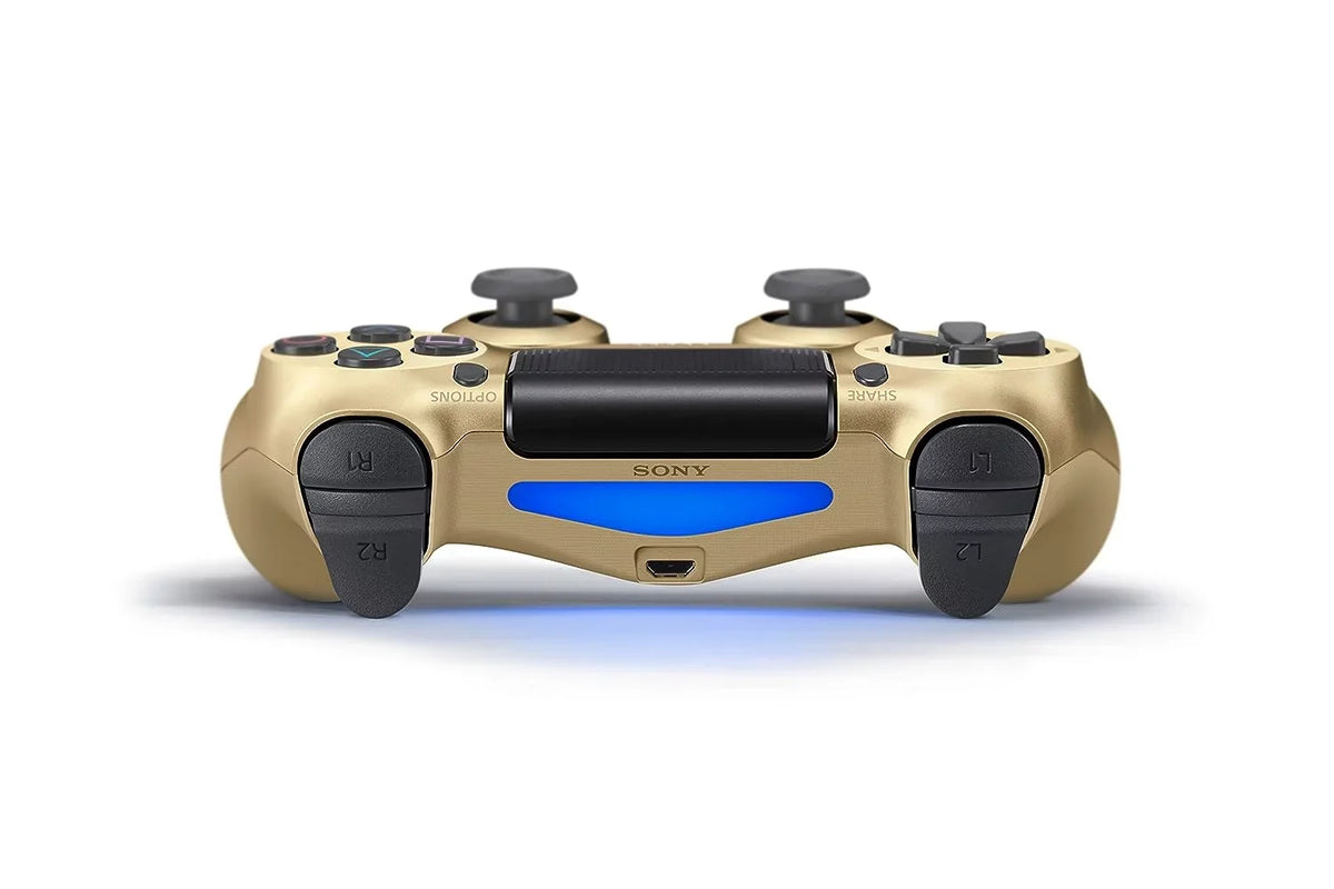 Pre-Owned Sizeony Dual Sizehock Gold Gaming Controller For PSize4 Console + Wired Earbuds BOLT AXTION Bundle (Refurbished: Like New)