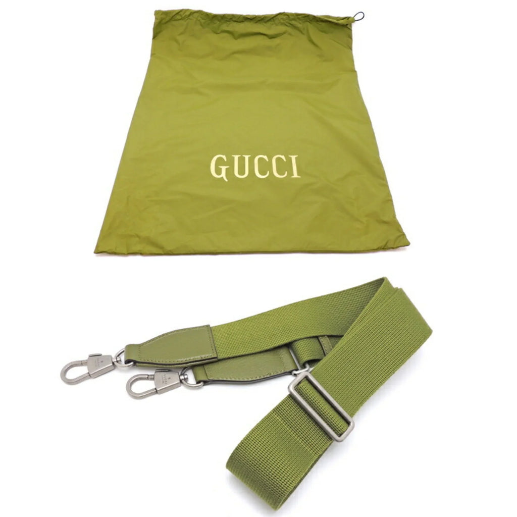 Pre-Owned Gucci GG Nylon Off The Grid Medium (Day Only) Ladies Tote Bag 696043 Recycled Lining Forest Green (Good)