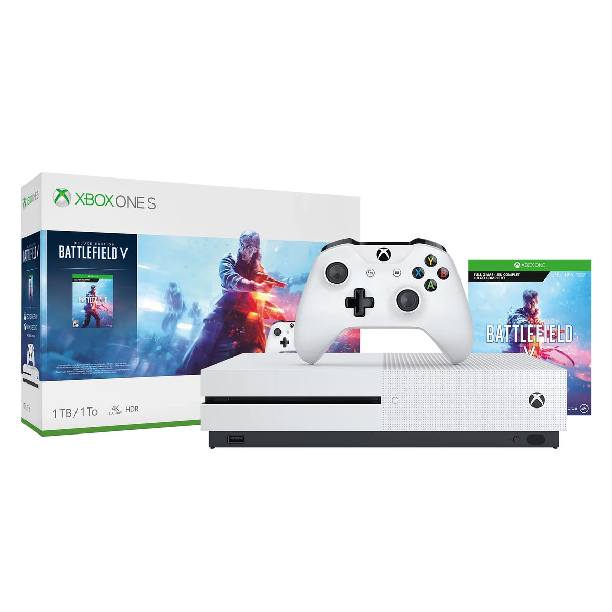 Microsoft Xbox One Size 1TB Battlefield V Bundle, Ivory, 234-00679