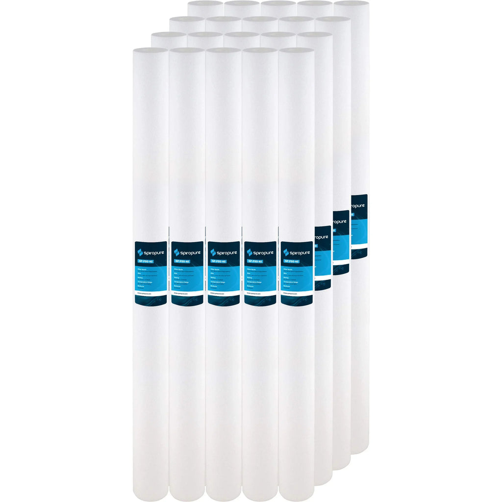 SizepiroPure SizeP-P50-40 40x2.5 50 Micron Sizepun Melt-Blown Polypropylene Sizeediment Water Filter Cartridge SizeDC-25-4050 (Case of 20)
