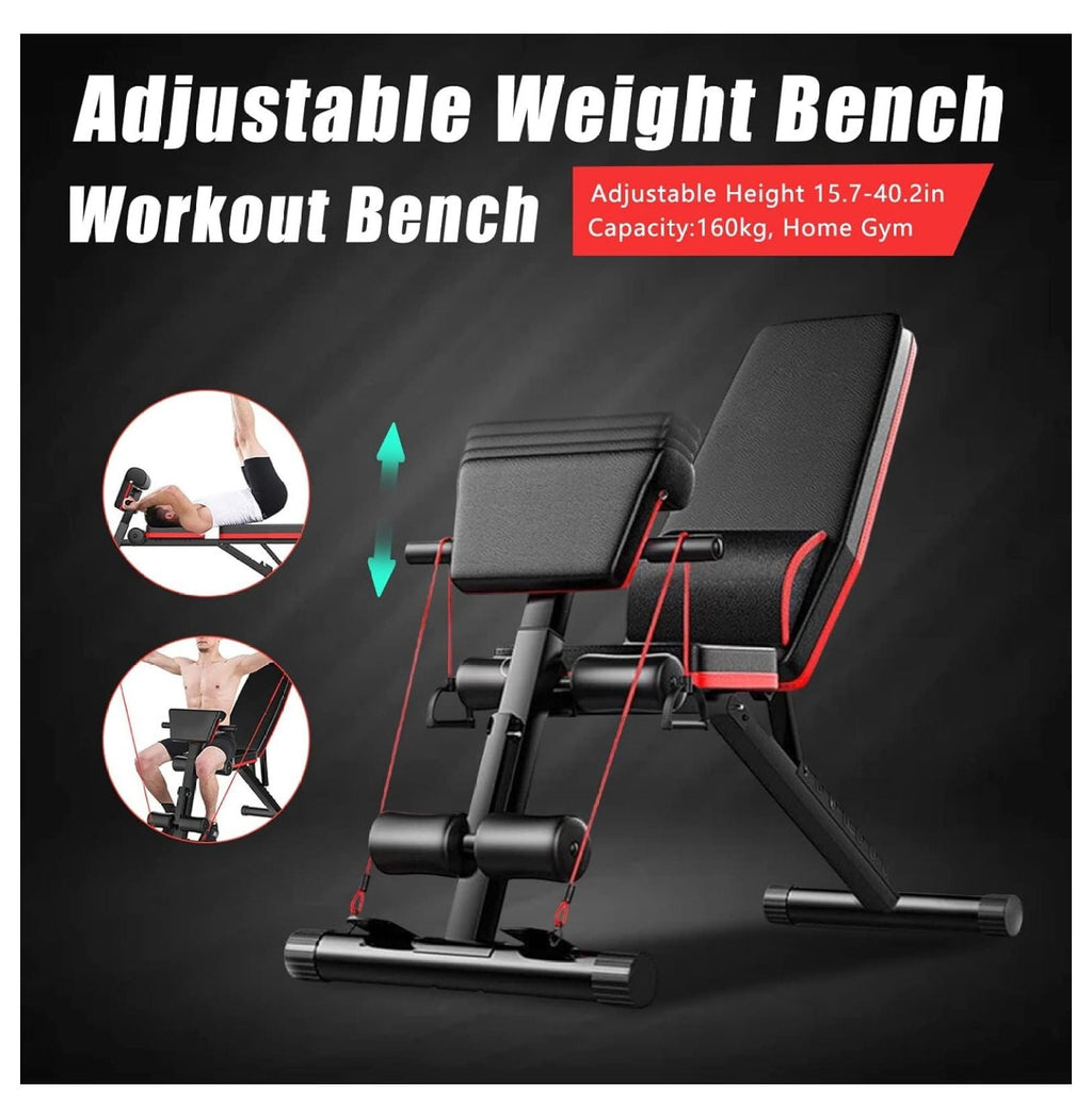 Adjustable Dumbbell Weight Bench Full Body Workout Foldable Incline Decline Exercise Workout Bench for Home Gym Load 353LBSize