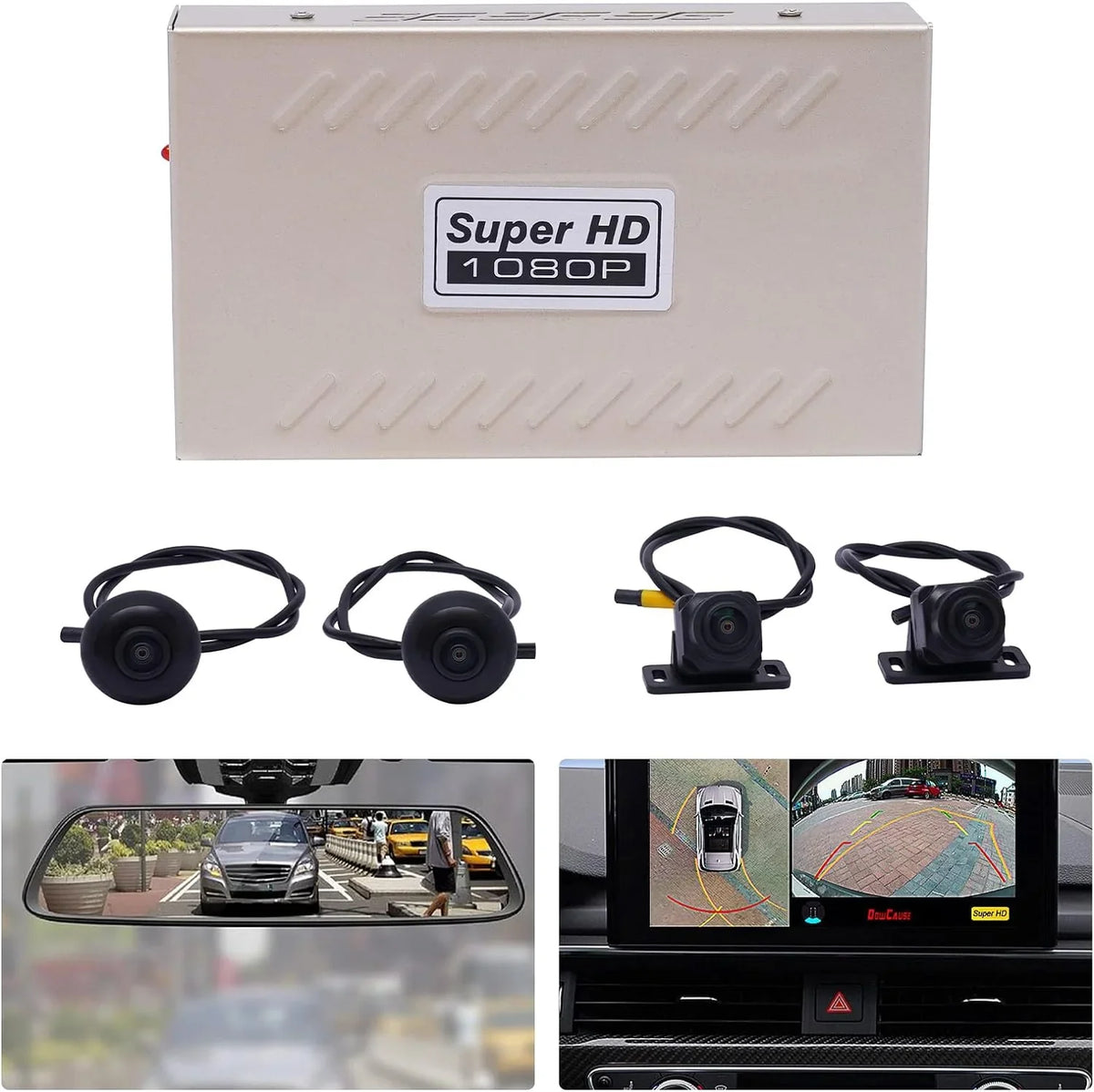 TFCFL 360 Degree Night Vision Recorder Bird View Panoramic Sizeystem 4-camera 1080P Car DVR Recording Devivce
