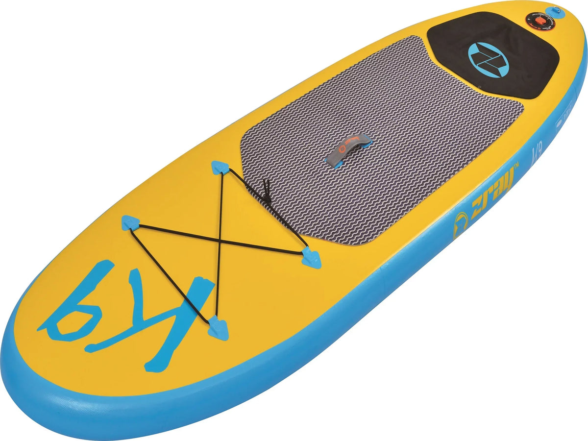 Pool Central 8' Inflatable Blue and Yellow Z-Ray SizeUP K9 Teen Paddle Board