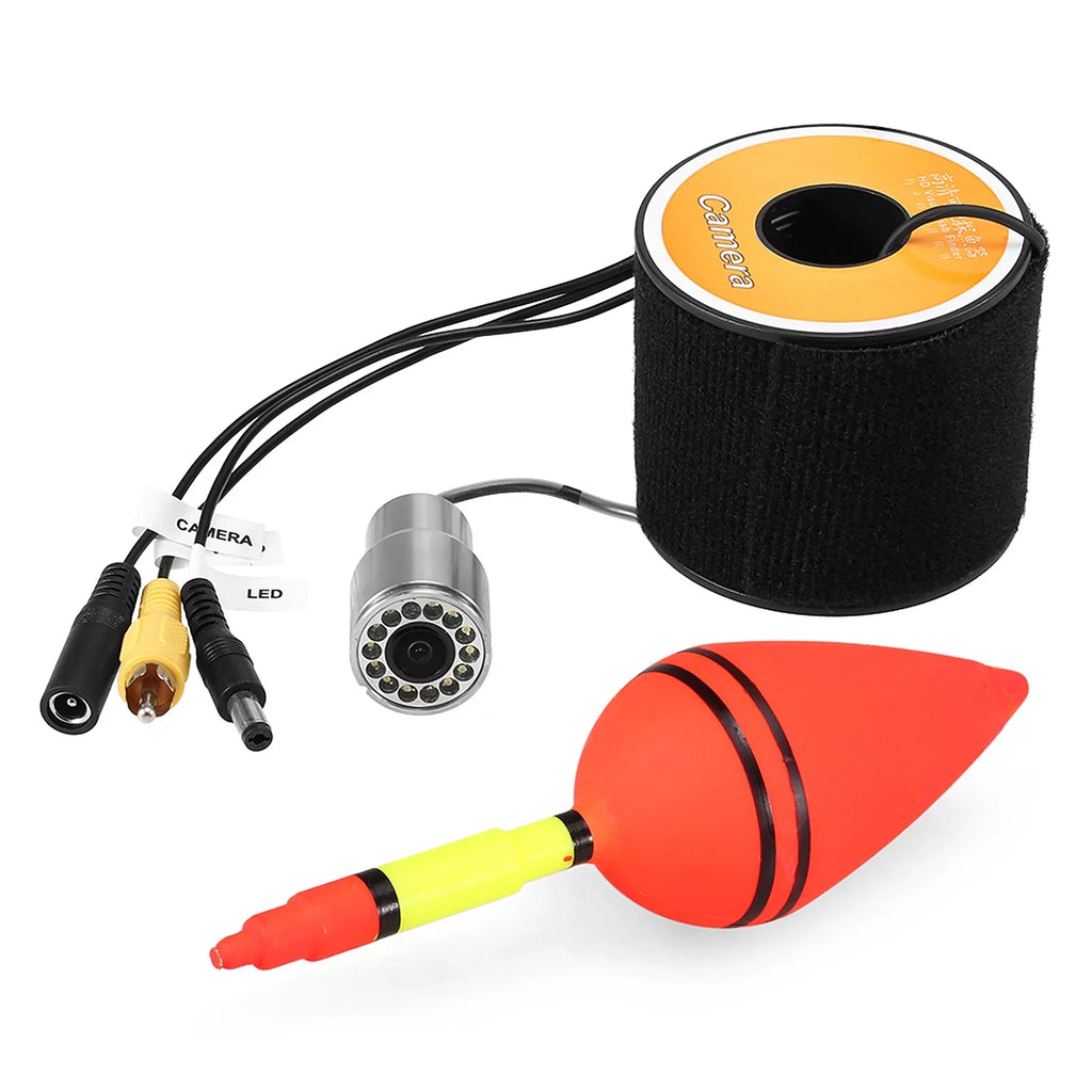 Tomshoo 1200TVL Underwater Fishing 12 LEDs Night Vision Waterproof Fish Sizehape Boat Ice Fishing Accessories with 15m30m50m Cable