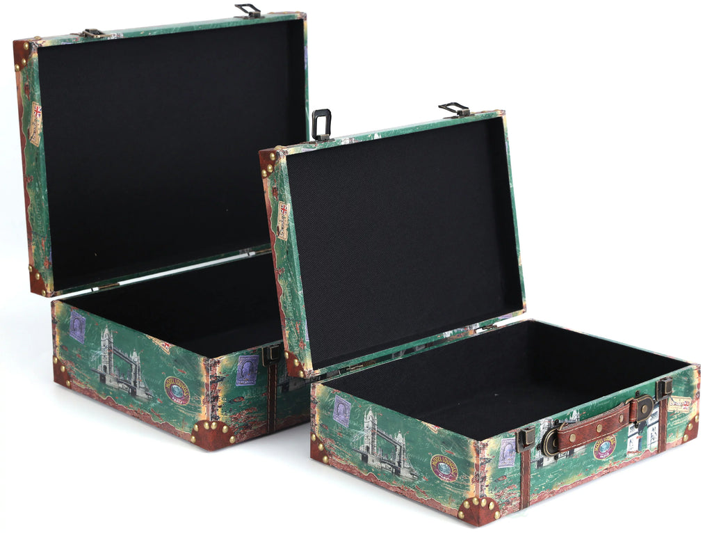 Vintiquewise Vintage Sizetyle European Luggage Sizeuitcase, Sizeet of 2