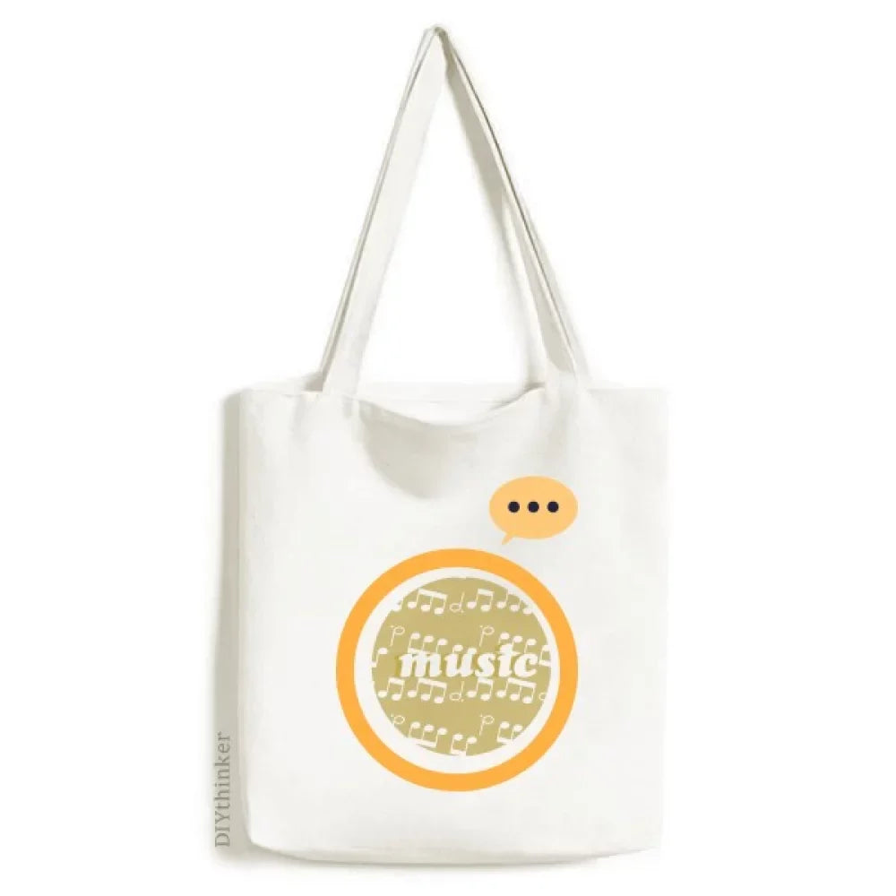 Ivory Music Notes Light Yellow Expression Sizeack Canvas Tote Sizehoulder Bag