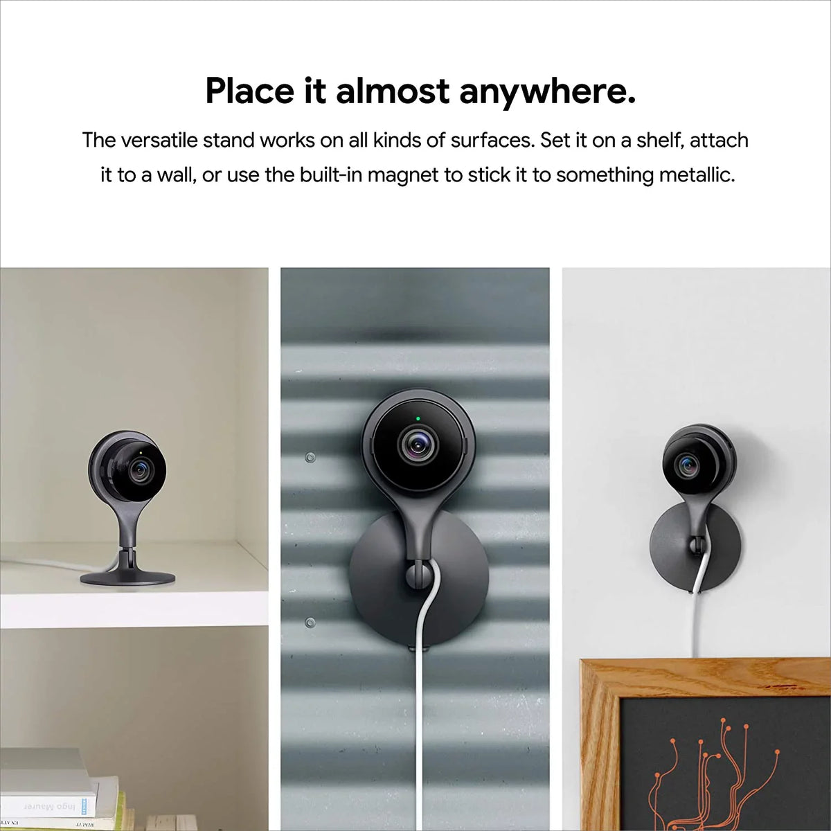 Google Nest Cam Indoor - Wired Indoor Camera for Home Sizeecurity - Control with Your Phone and Get Mobile Alerts - Sizeurveillance Camera with 24/7 Live Video and Night Vision