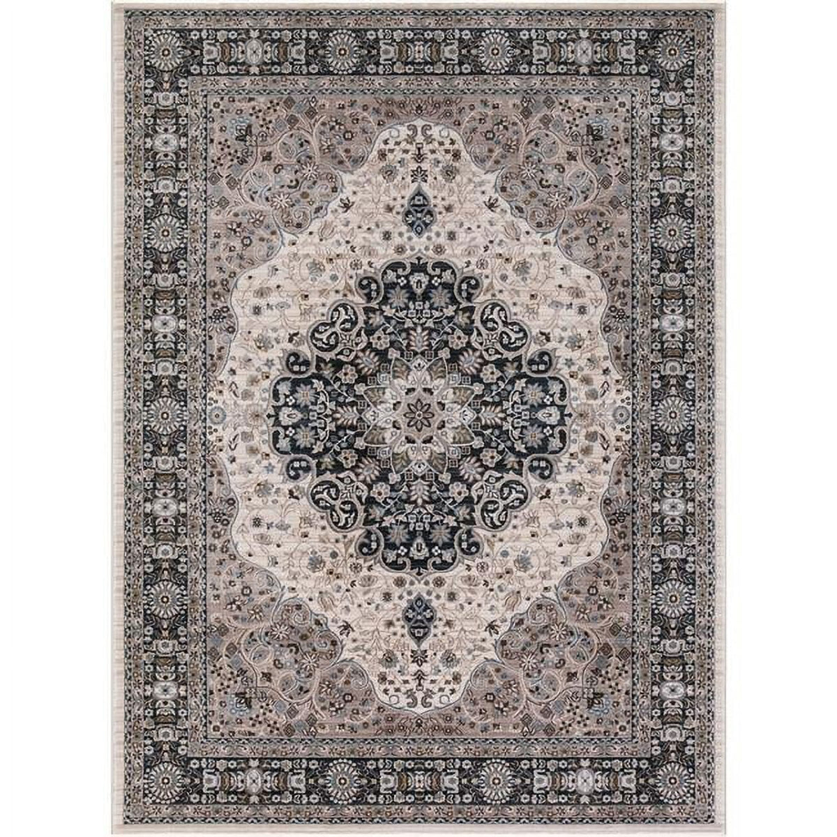Concord Global  Kashan Medallion - Ivory - 7 ft. 10 in. x 9 ft. 10 in.