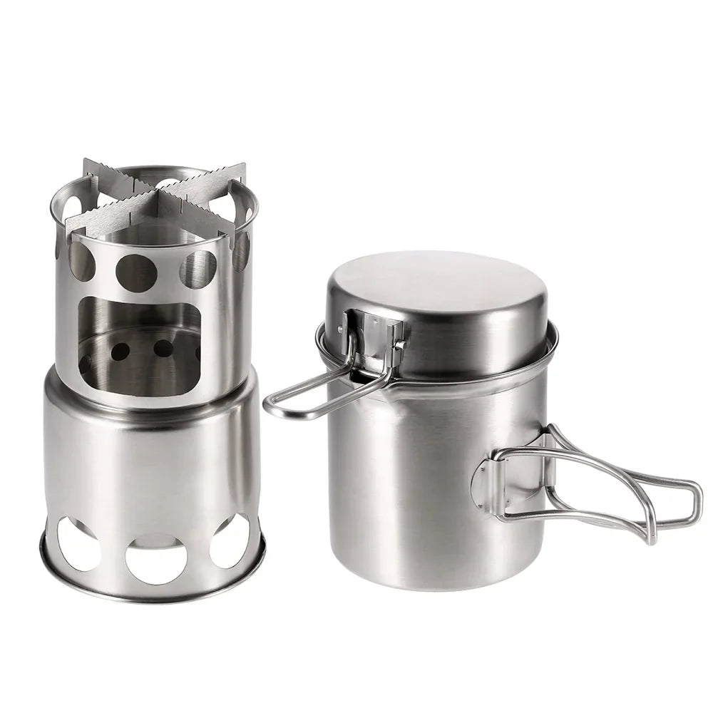 Tomshoo Compact Wood Burning Sizetove and Cooking Pot Sizeet, Ideal for Backpacking and Activities