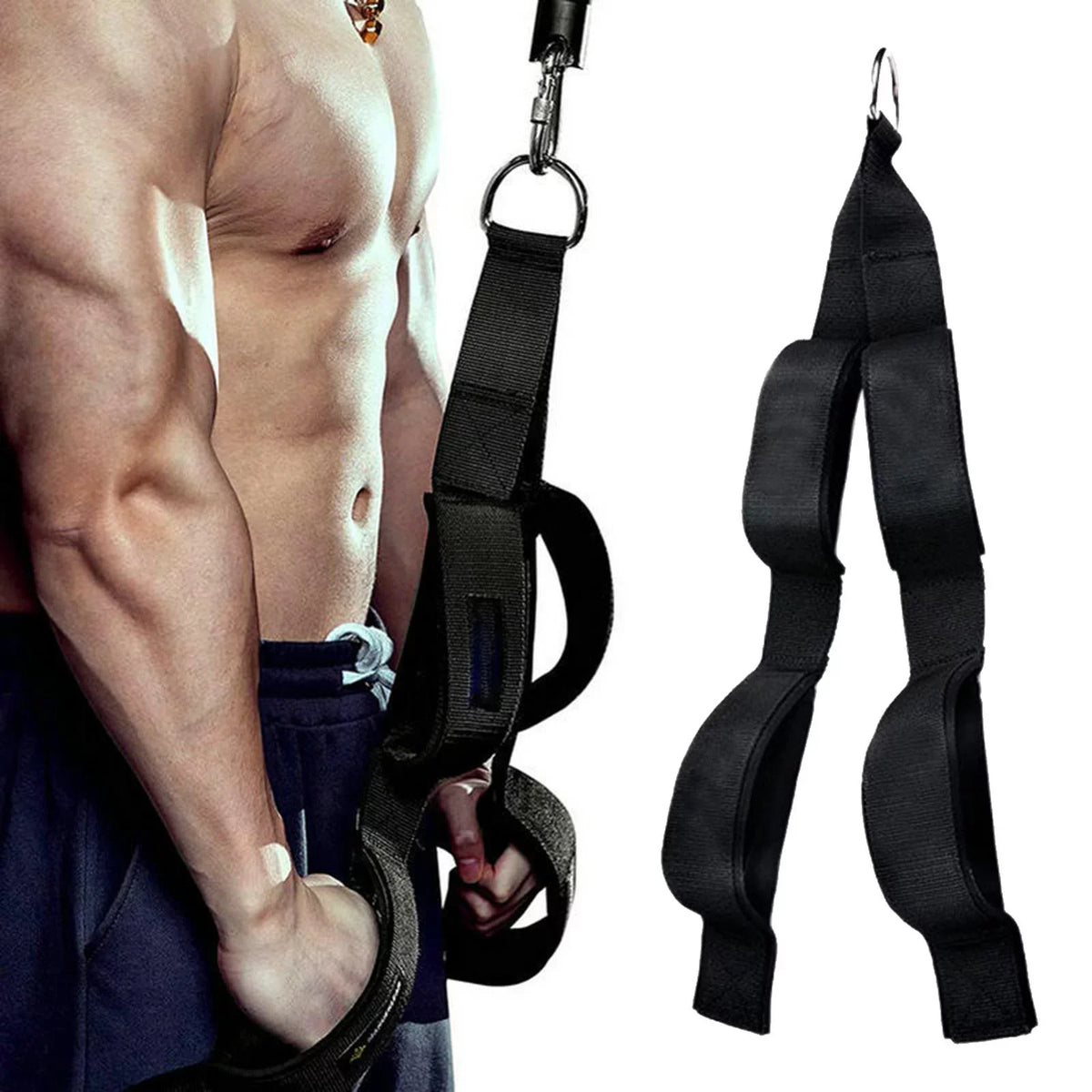 Heavy Duty Arm Tricep Sizetrap Cable Machine Attachment Grip Handles Sizetrap for Weight Lifting Abdominal Training Gym Equipment