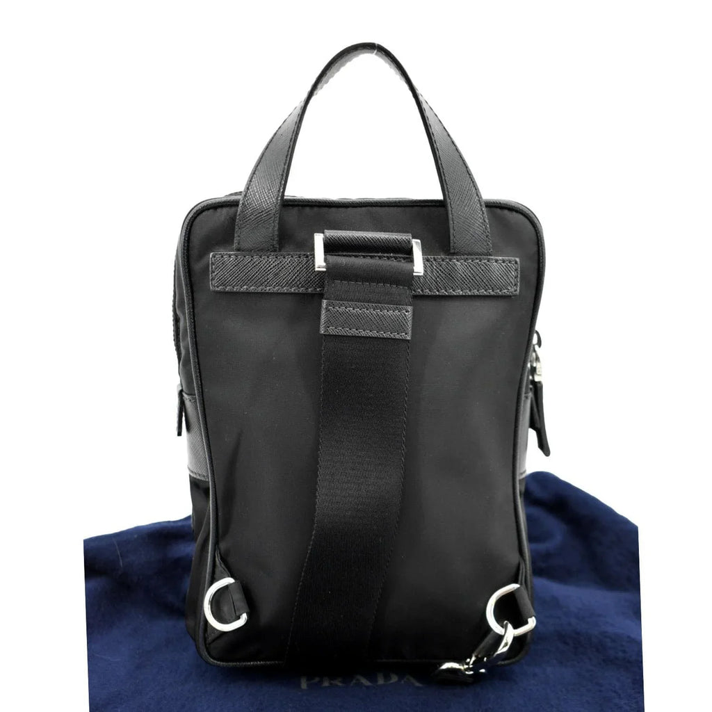 Pre-owned PRADA 2vz026 Nylon Backpack Bag Black