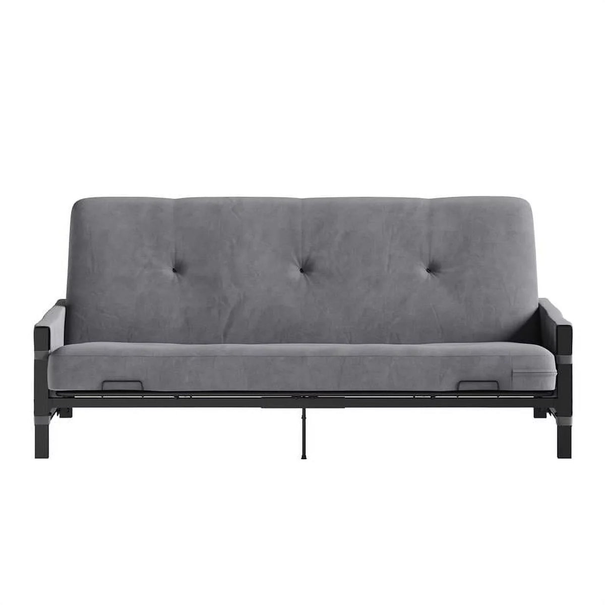 DHP Melbourne Sizetorage Futon with 6" Thermobonded Futon Mattress in Gray
