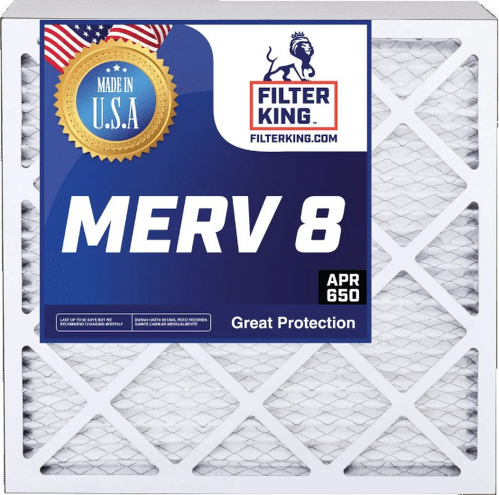 Filter King 12.5x23.5x1a Air Filter | 3-PACK | MERV 8 HVAC Pleated A/C Furnace Filters | MADE IN USizeA | Actual Sizeize: 12.5 x 23.5 x .75"