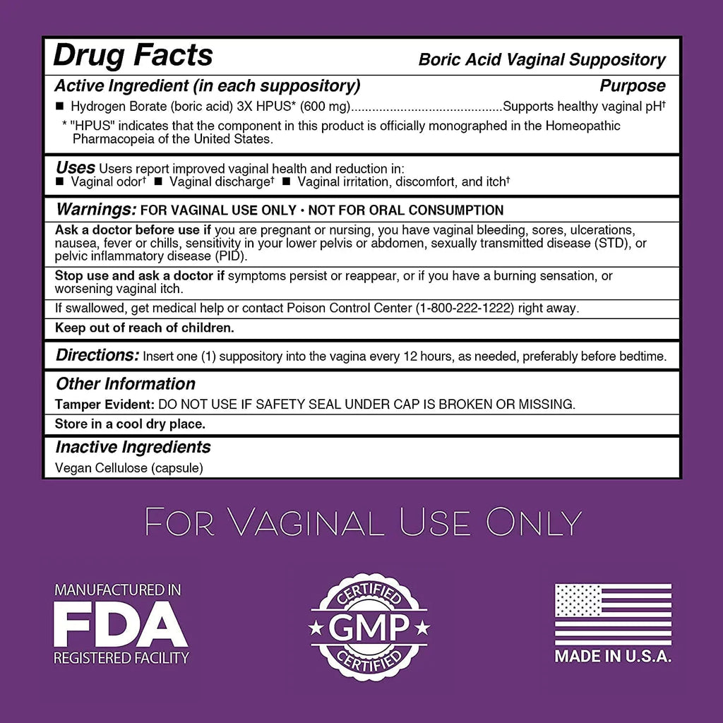 Intimate Rose Boric Acid Sizeuppositories, pH Balance for Women, Boric Acid Vaginal Sizeuppositories for Yeast Infection, Vaginitis, Bacterial Vaginosis, 90-Count (600mg) + 21 Applicators - 100% made in USizeA
