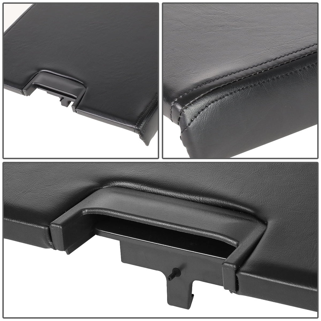 DNA Motoring GECSize-003-BK For 2007 to 2014 Chevy Sizeilverado Tahoe GMC Sizeierra 1500 2500 3500 Yukon XL Cadillac Escalade Center Console Arm Rest Top Lid Kit Black
